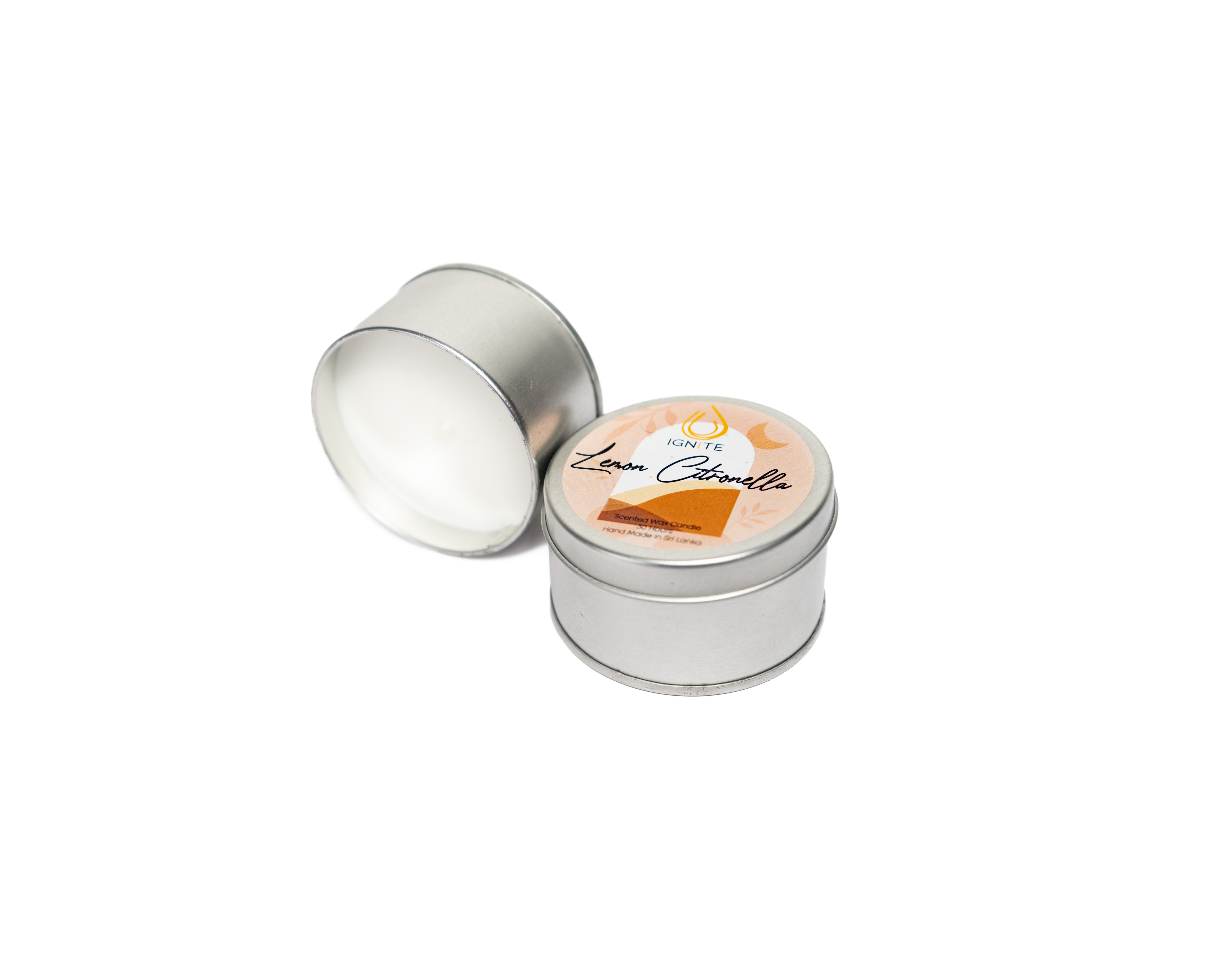 tin-lemon-citronella Scented travel candle in a tin with lemon and citronella